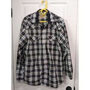 Cowboy Legend Western Men's Button Shirt LARGE Long Sleeve Pearl Snaps